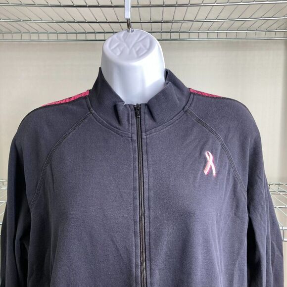Coldwater Creek x Susan Komen Womens Pink Ribbon Full Zip Warm Up Jacket Size L - Picture 2 of 12